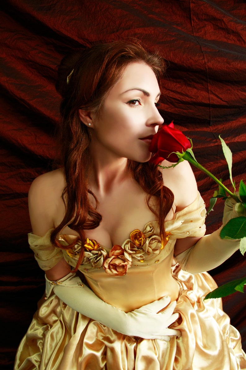 Belle's Gold Dress Costume. Adult Belle cosplay costume. Belle. image 7