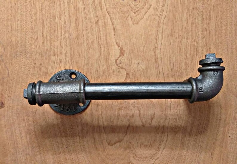 Industrial Steampunk 1//2/" Black Iron Pipe Toilet Paper Holder