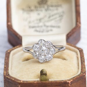 Antique Diamond Daisy Cluster Ring, 1.01ct, 18ct White Gold