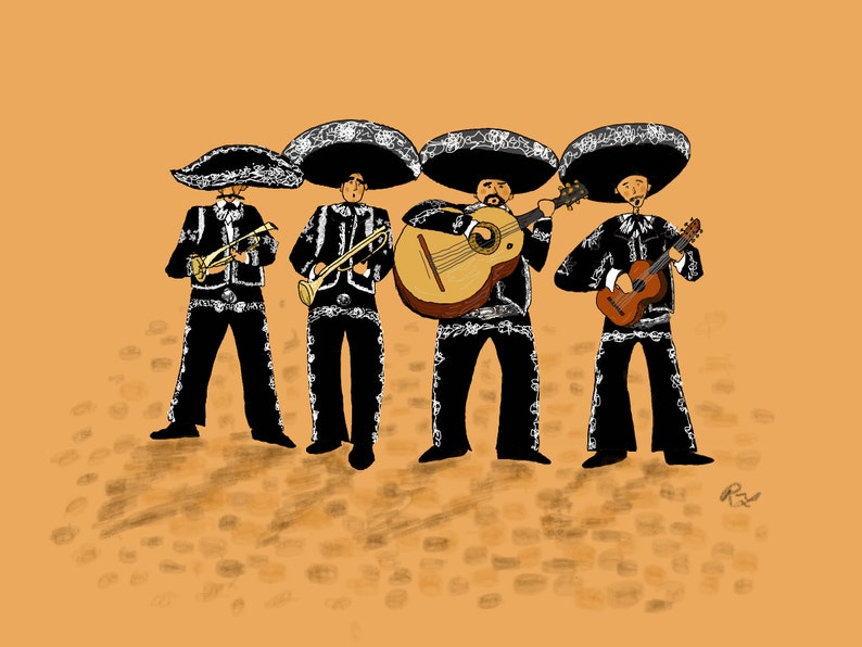 Mexican Mariachi Art Print Digital Download, Printable - Etsy