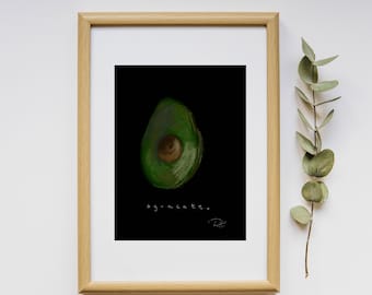 Avocado Art Print Wall Decor - Digital Art, Download