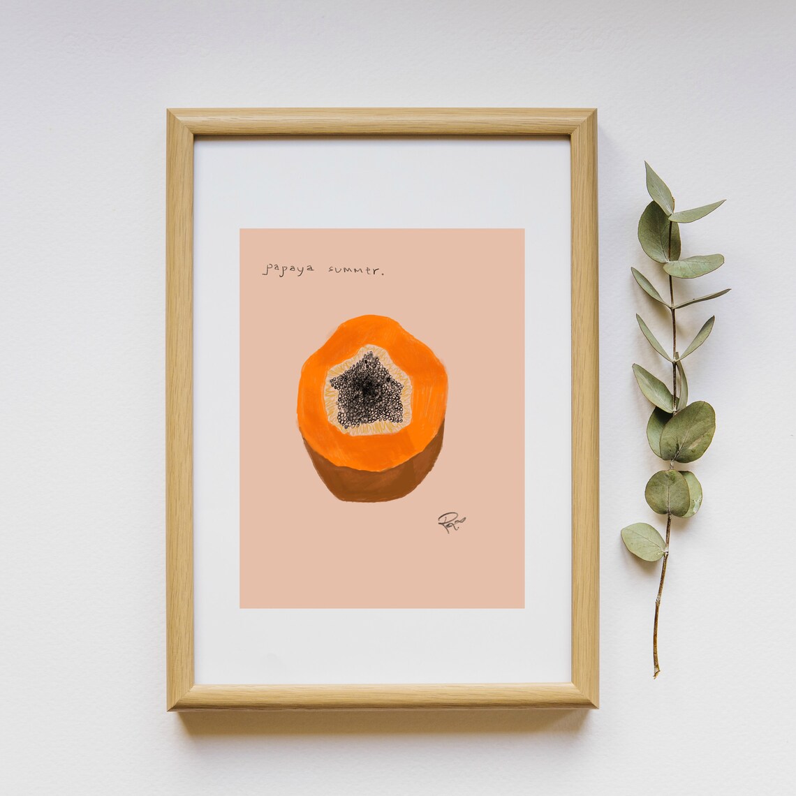 Papaya Digital Art Print Wall Decor Download Etsy UK