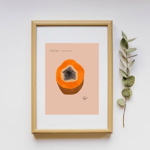 Papaya Digital Art Print Wall Decor - Download