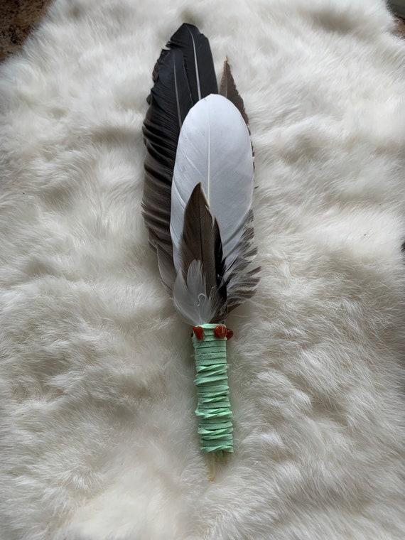 Smudging feather wand