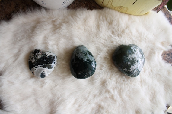 Green Moss Agate Palmstones
