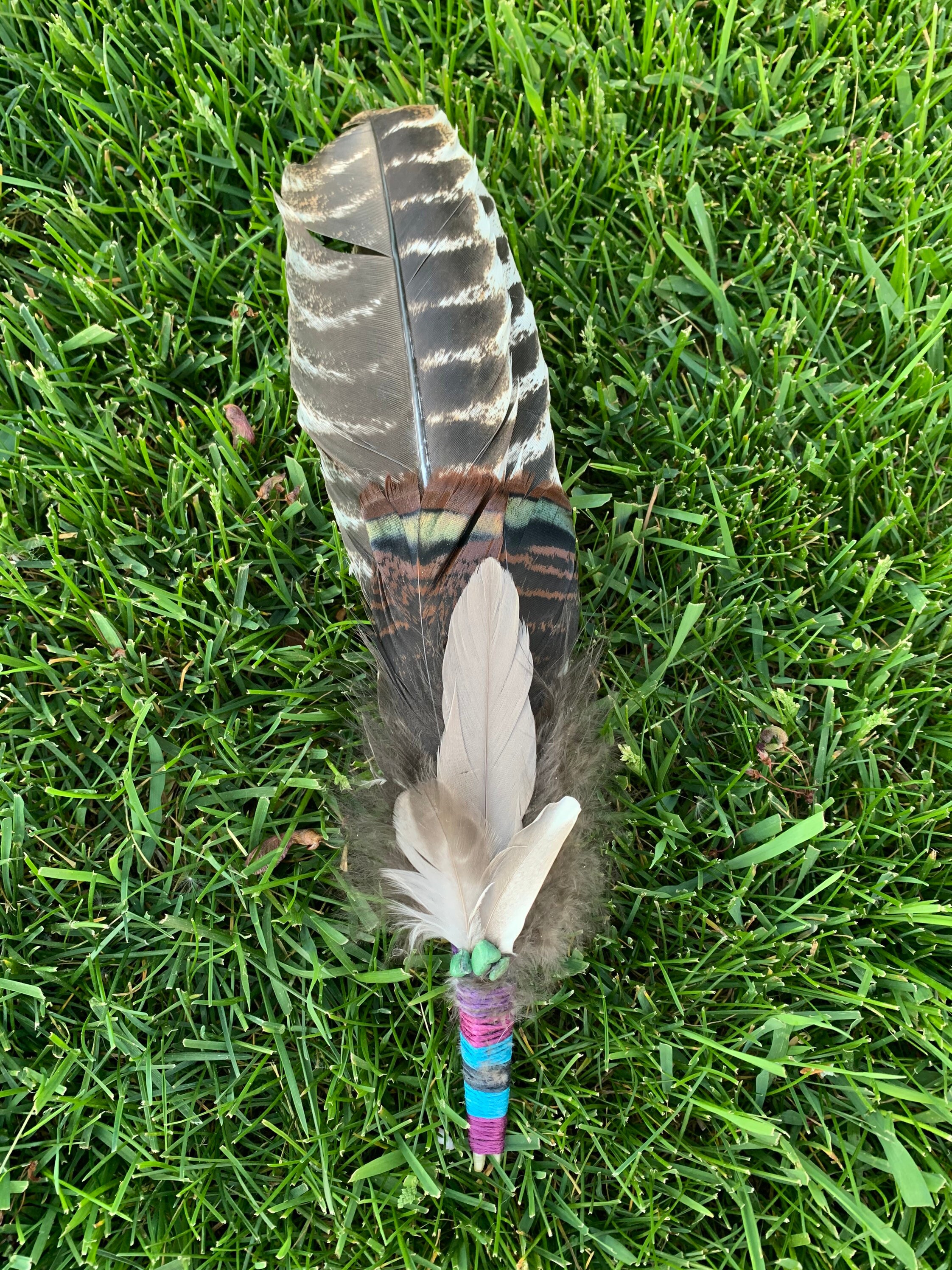 Smudging feather wand Etsy