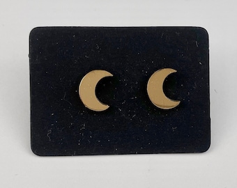 Moon stud earrings