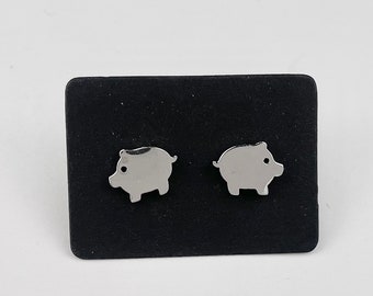 Stud earrings pig stainless steel