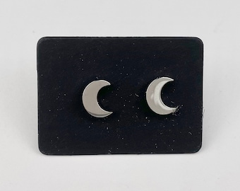 Moon stud earrings