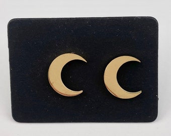 Moon stud earrings