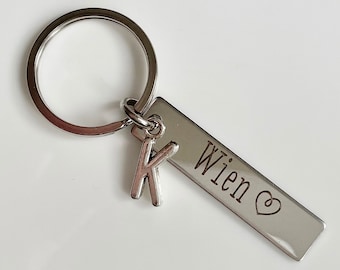 Schlüsselanhänger Wien personalisiert || mit Buchstaben Anhänger