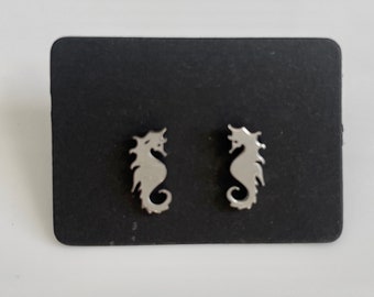 Stud earrings seahorse stainless steel
