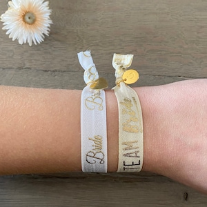 Set of 2 personalized hen party bracelets with heart and letter pendant || JGA bracelets wedding bridesmaids bride