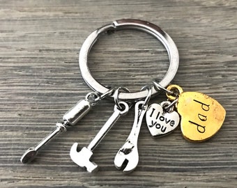 Keychain Father || Heart and tools