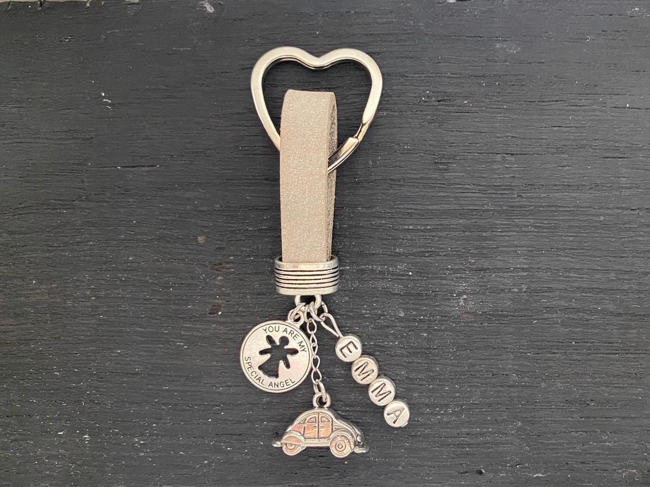 Tyqour Portachiavi Con Angelo Custode A Forma Di Cuore, Portafortuna In Acciaio, Regalo Per Amici E Famiglia