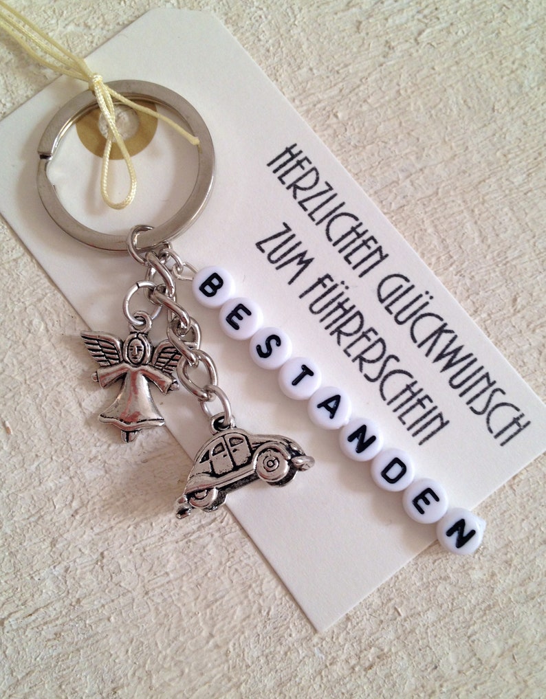 YDUNARISE Führerschein Geschenk Set - Schutzengel Auto Schlüsselanhänger Mit Karte & Geschenkbox