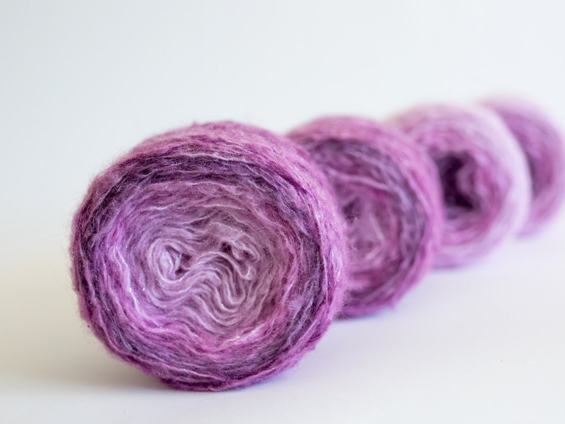 Hand Dyed yarn Kidmohair gradient Rose crayola orchid color Etsy