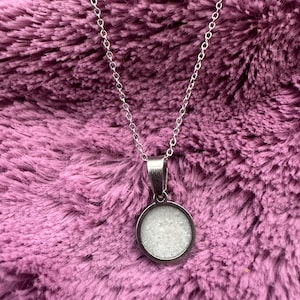 Breastmilk Necklace | Silver Stainless Steel Circle Pendant Necklace | DIY Breastmilk Necklace Kit | Size: 10mm