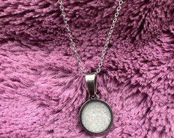 Mother’s Milk Necklace, Silver Stainless Steel Circle Pendant Necklace, DIY Milk Necklace Kit, Video Instructions, Size: 10mm