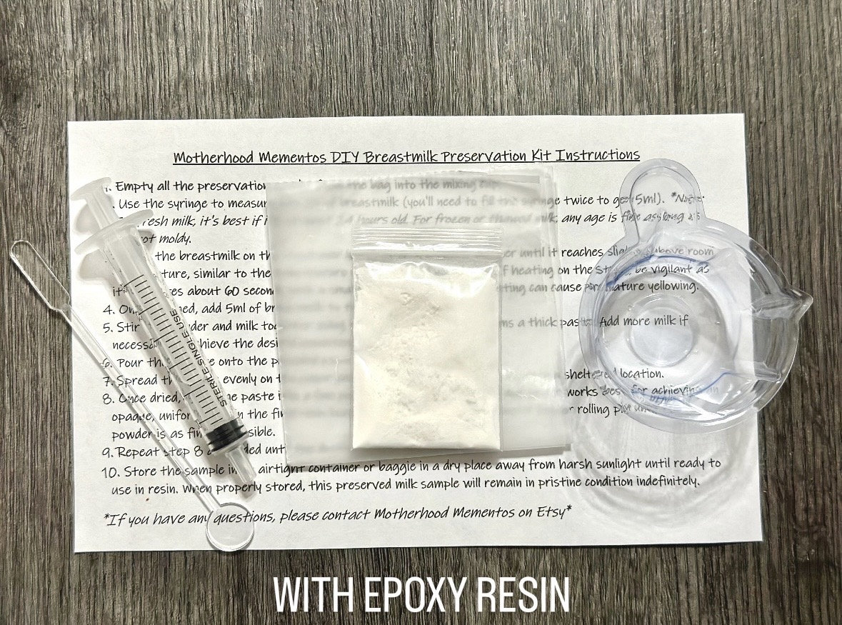 DIY Breastmilk Preservation Powder Kit WITH Epoxy Resin, Breastmilk  Jewelry, Preserving Breastmilk, DIY Breastmilk Jewelry