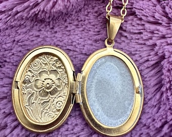 Mother’s Milk Decorative Oval Locket Necklace, Gold Stainless Steel,Pendant Necklace, DIY Milk Necklace Kit, Video Instruction, 3cmx2cm