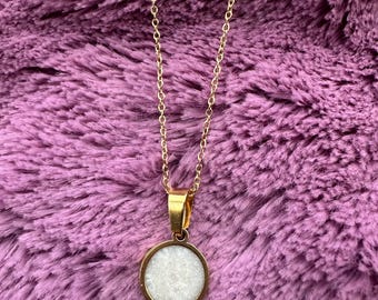 Mother’s Milk Necklace, Gold Stainless Steel Circle Pendant Necklace, DIY Milk Necklace Kit, Video Instructions, Size: 10mm