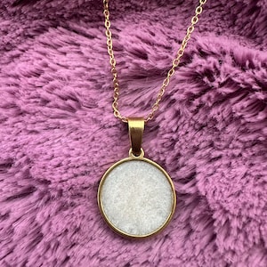 Breastmilk Necklace | Gold Stainless Steel Circle Pendant Necklace | DIY Breastmilk Necklace Kit | Size: 15mm
