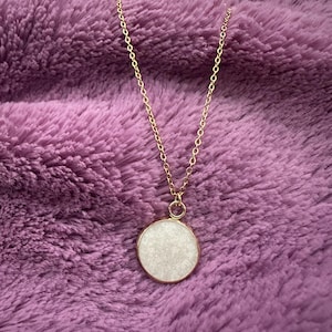 Breastmilk Necklace | Medium Circle Gold Stainless Steel Pendant Necklace | DIY Breastmilk Necklace Kit | Size: 12mm