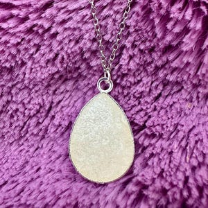 Breastmilk Necklace | Teardrop Brass Plated Silver Color Thin Boarder Pendant Necklace | DIY Breastmilk Necklace Kit | Size: 13x18mm