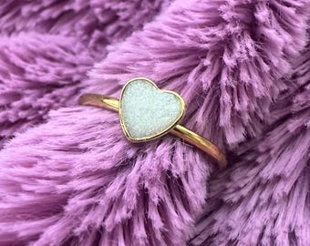 Anillo para leche materna, anillo ajustable de acero inoxidable con forma de corazón dorado, kit para hacer anillos de leche, instrucciones en video, 5 mm