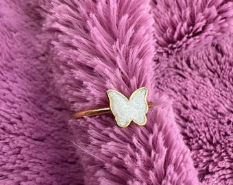 Mother’s Milk Ring, Gold Butterfly Shaped Stainless Steel Adjustable Ring, DIY Milk Ring Kit, Video Instructions