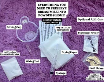 DIY Mother’s Milk Preservation Powder Kit, Milk Jewelry, Preserving Milk, NO Resin Included, DIY Milk Jewelry
