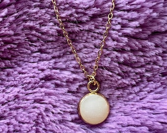 Mother’s Milk Necklace, Mini Gold Circle Pendant Necklace,  Stainless Steel, DIY Milk Necklace Kit, Video Instructions, Size: 8mm