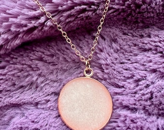 Rose Gold Large Breastmilk Necklace, Rose Gold Plated Stainless Steel Pendant Necklace, DIY Breastmilk Necklace Kit, MementoI Size: 18mm