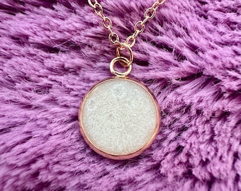 Rose Gold Medium Breastmilk Necklace, Rose Gold Plated Stainless Steel Pendant Necklace, DIY Breastmilk Necklace Kit, Memento, Size: 12mm