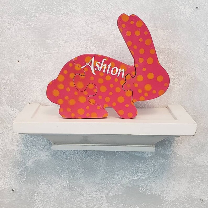 Personalized wooden Bunny Puzzles