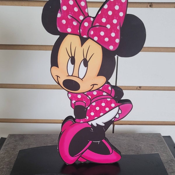 Minnie stand up character center piece shelf sitter solid wood