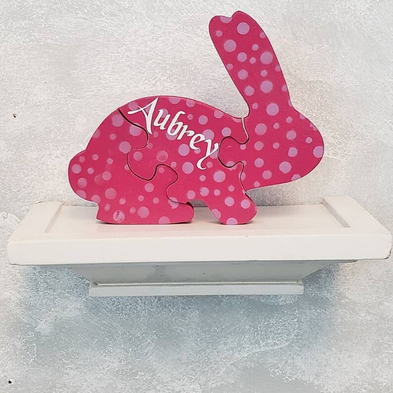 Personalized wooden Bunny Puzzles