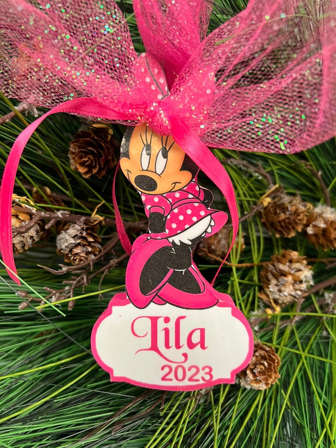 Minnie Mouse Personalized Ornament Etsy