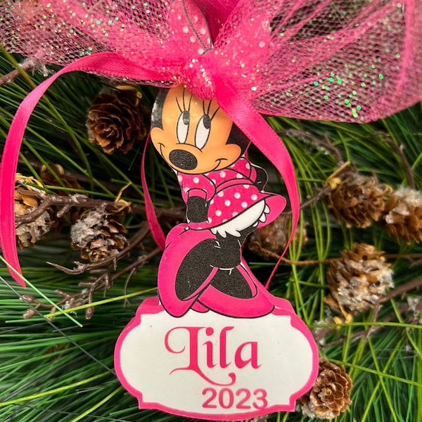 minnie mouse personalized ornament