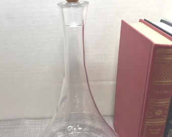Vintage Mikasa Jamestown clear wine decanter and gold trimmed stopper