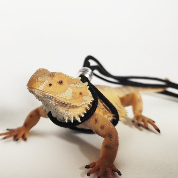 Bearded dragon leash, Black Reptile adjustable leash, Iguana leash, Reptile harness, Bearded dragon harness, Gecko, Reptile accessories