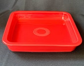Fiestaware Square Utility Tray or Napkin Holder in Scarlet Red from Homer Laughlin China