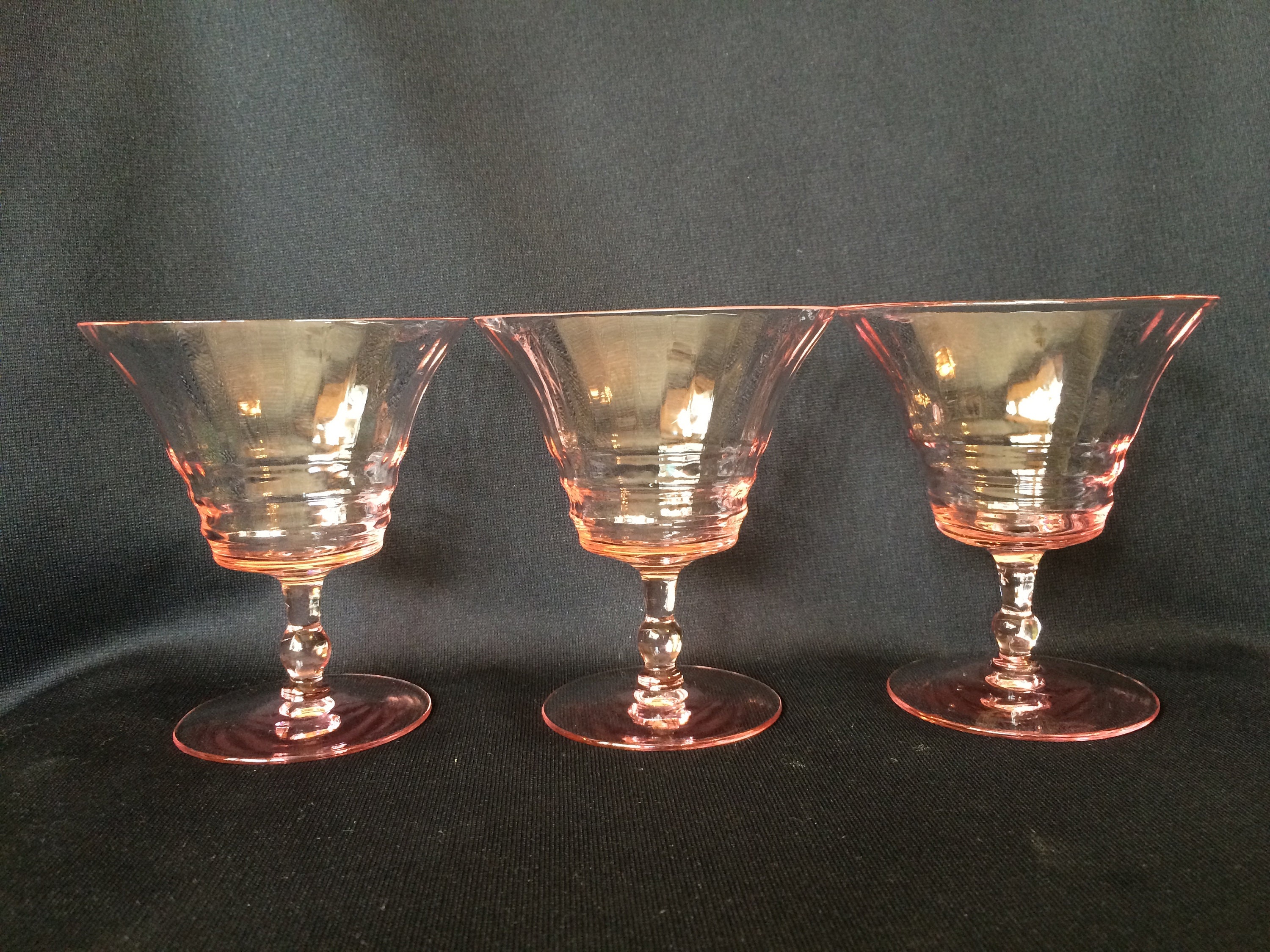 Cambridge Glass Pink No. 3075 Short Stem Martinis Set of 6 Etsy