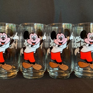 Libbey Glass Disney Mickey Mouse Enameled Tumblers in Original Box (set of 4) image 3