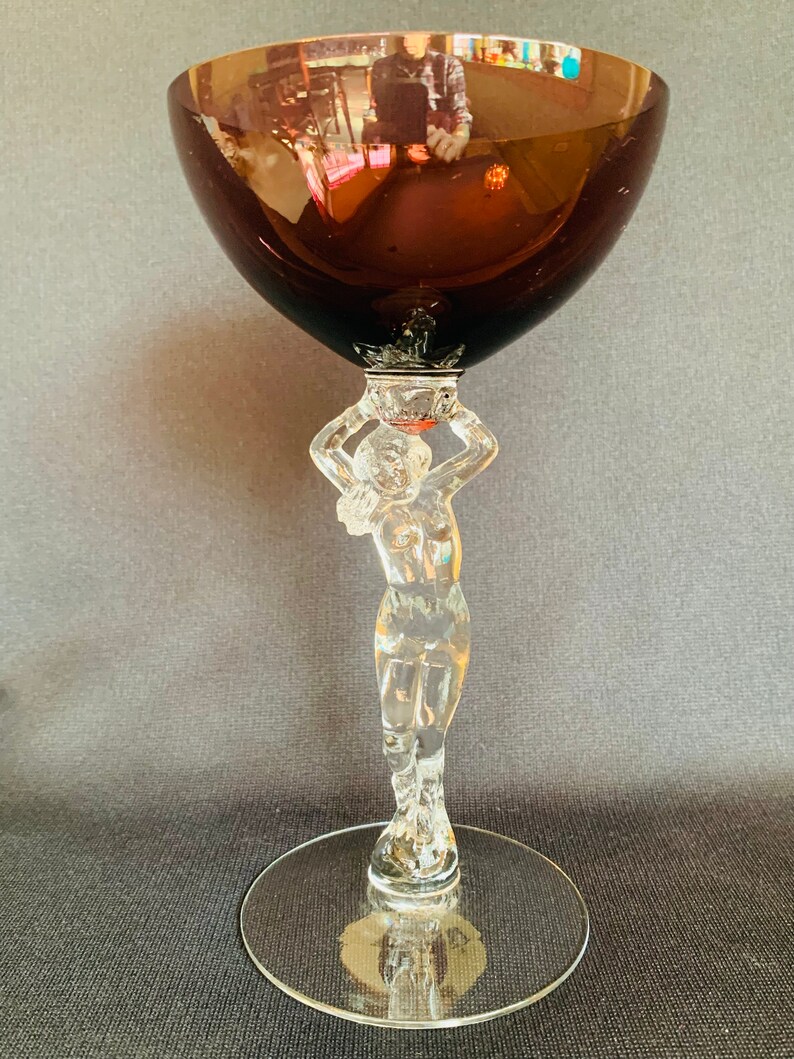 Cambridge Glass Statuesque Nude Martini or Champagne / Sherbet Etsy