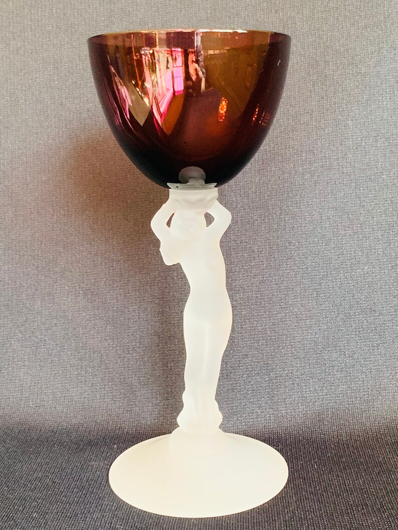 Cambridge Glass Statuesque Nude Cocktail With Amethyst Purple Etsy