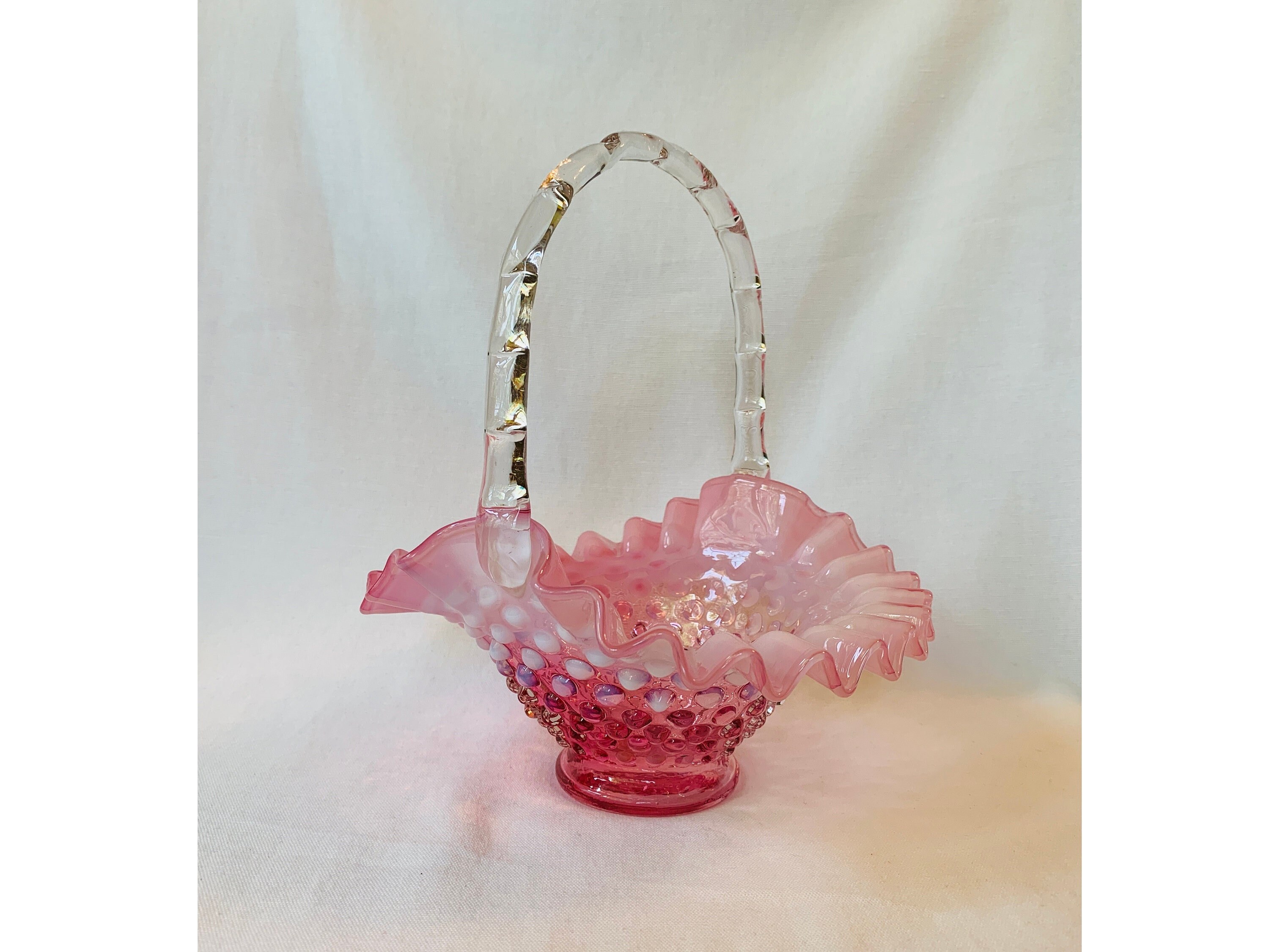 赤と白　HOBNEIL BRIDES BASKET VASE 赤と白HOBNEIL BRIDES BASKET VASE