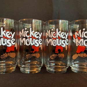 Libbey Glass Disney Mickey Mouse Enameled Tumblers in Original Box (set of 4) image 4