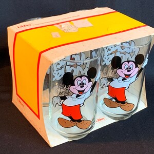 Libbey Glass Disney Mickey Mouse Enameled Tumblers in Original Box (set of 4) image 2